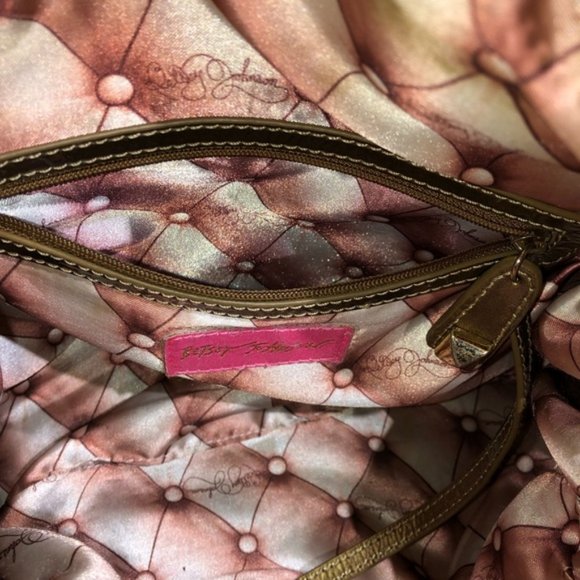 Betsey Johnson Vintage Leopard Print Fur and Metallic Gold Large Shoulder Bag - Picture 12 of 14